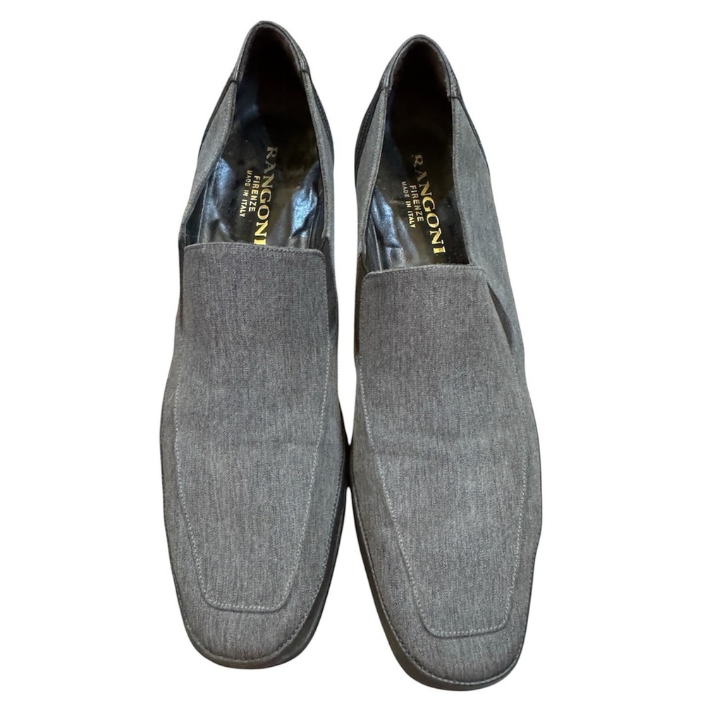 Rangoni Firenze gray square-toe‎ slip-on loafers made in Italy Size 10AA
